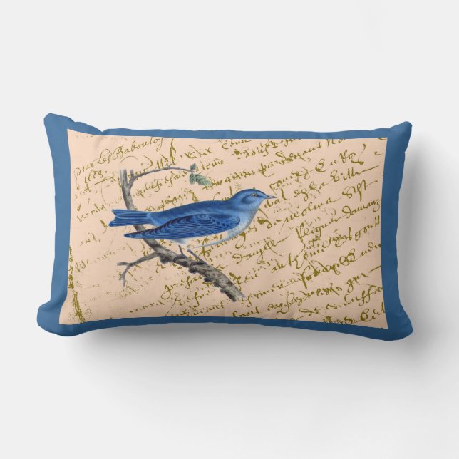 Almohada azul del pájaro (Anverso)