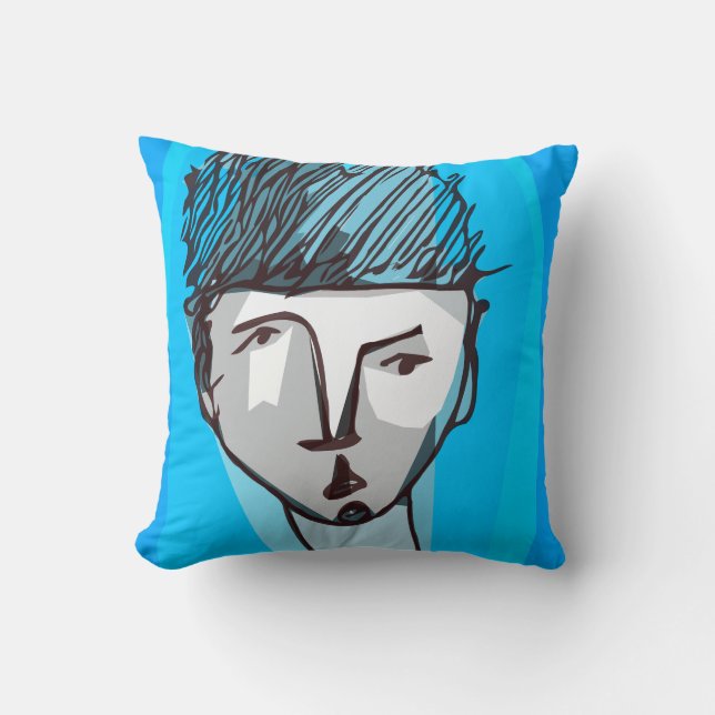 almohada azul del período (Anverso)