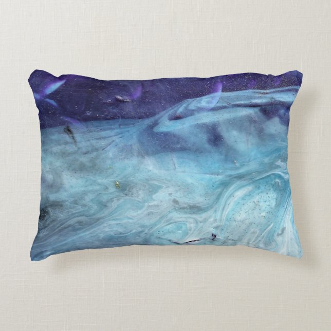 Almohada Azul Fresca Ice Capade Abstracta (Anverso)