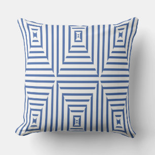 Almohada azul Geométrica Reversible