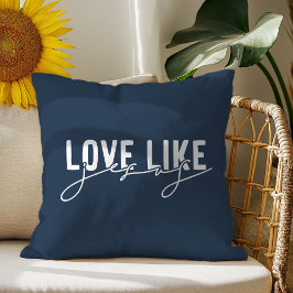 Almohada azul marino Amor como Jesús Cristiano