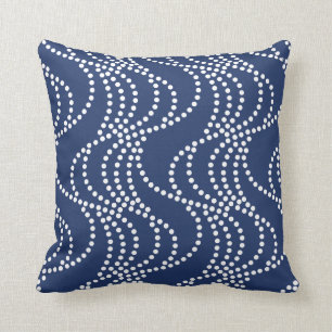 Almohada azul marino del modelo de onda