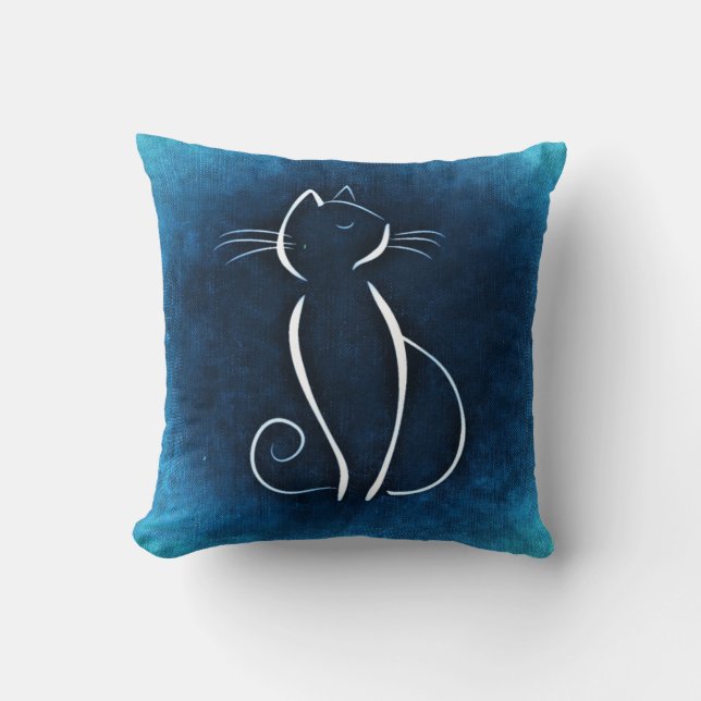 Almohada azul Noir del gato (Anverso)