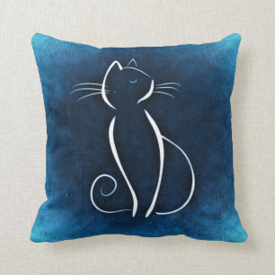 Almohada azul Noir del gato