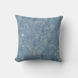 Almohada azul polvorienta botánica celestial boho