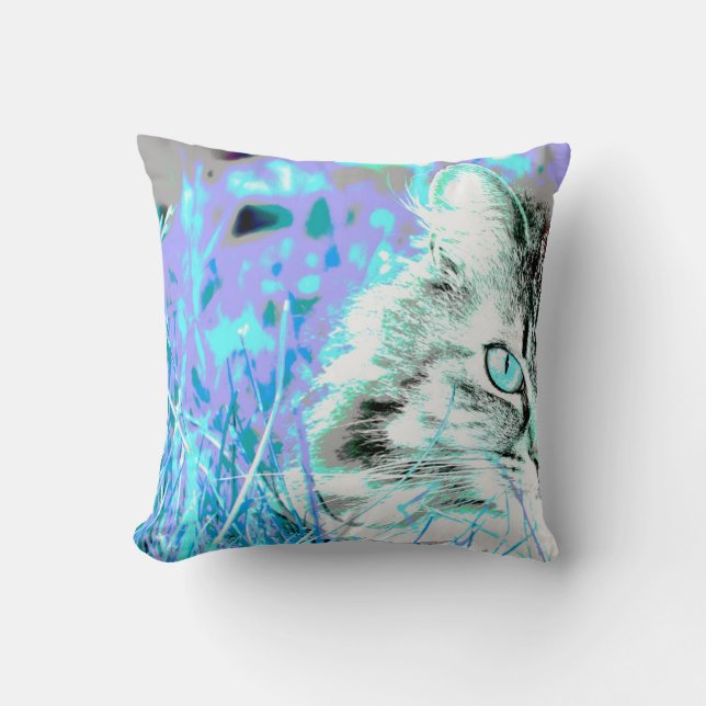 Almohada Azul-Púrpura del gato (Anverso)