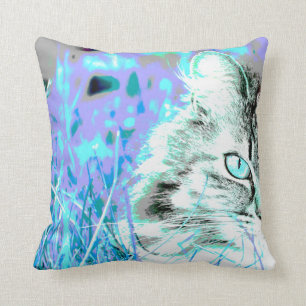 Almohada Azul-Púrpura del gato
