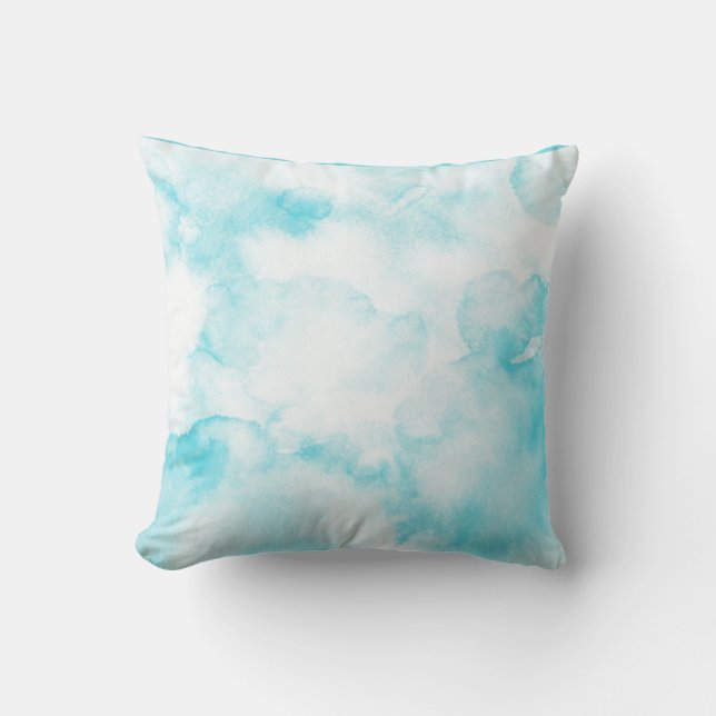 almohada azul verde azulado sólido (Anverso)