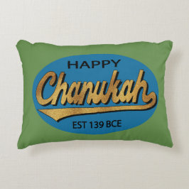Almohada azul/verde de Hanukkah "Chanukah Retro BC