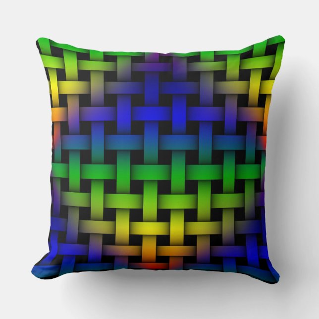Almohada azul verde verde amarillo rojo de Diamant (Anverso)