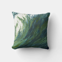 Almohada azul, verde y gris de la onda pacífica de