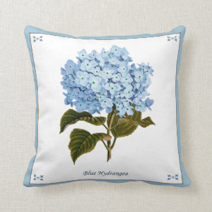 Almohada azul vintage Hydrangea