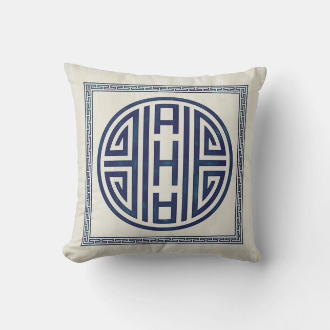 Almohada azul y blanca coreana (Anverso)