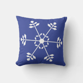 Almohada azul y blanca de copo de nieve #HolidayZ