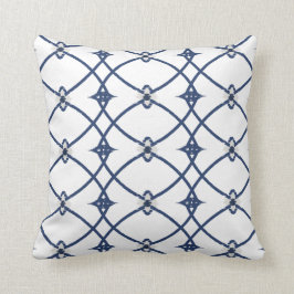 Almohada azul y blanca decorativa elegante moderna