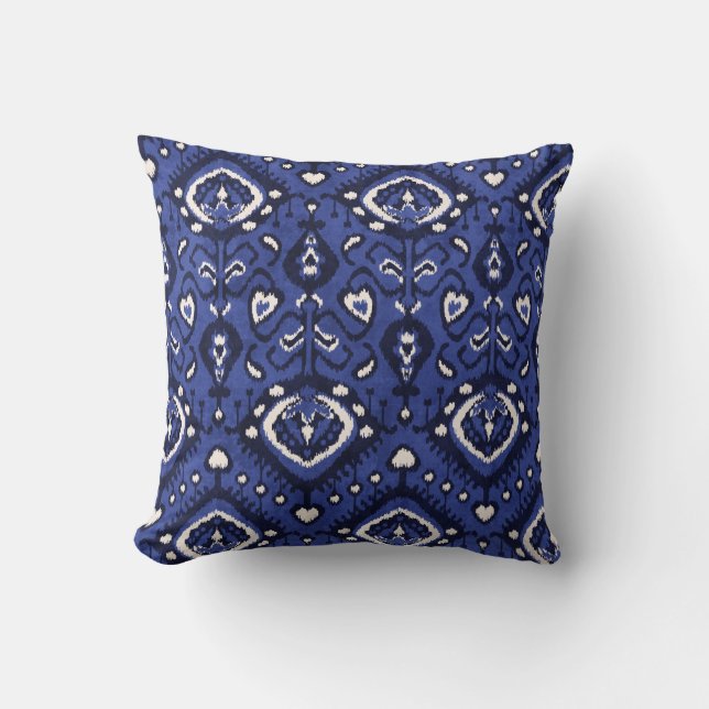 Almohada azul y blanca decorativa elegante moderna (Anverso)