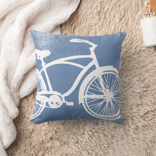 Almohada azul y blanca para bicicletas (Manta)