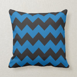Almohada azul y negra para chevron