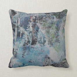 Almohada azul y verde abstracta del rasguño