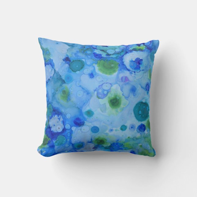 almohada azul y verde bajo el agua (Anverso)
