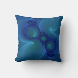 almohada azul y verde de arte fractal