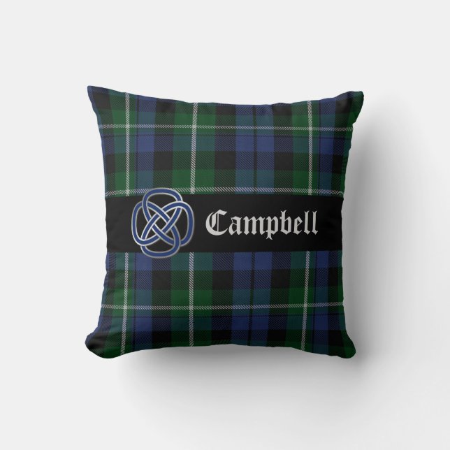Almohada azul y verde de Campbell de tartán de la (Anverso)