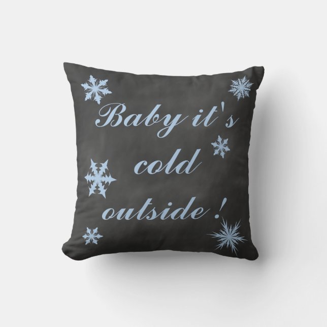 Almohada Baby Blue Baby it's Cold Outside (Anverso)