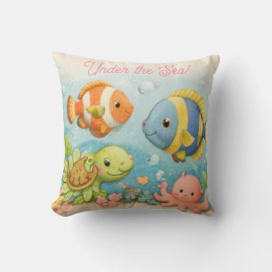 Almohada Bajo el Mar   Decoración Oceánica para Ni