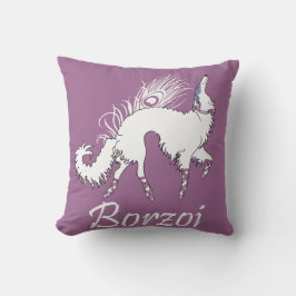 Almohada Ballet Borzoi Blanco-Rosa