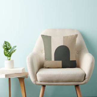 Almohada Bauhaus Arco y Rectángulo – Verde Salvia