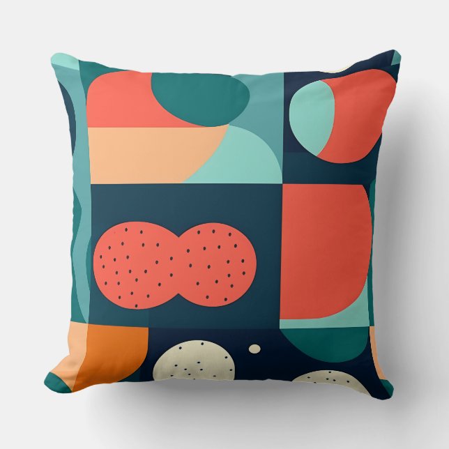 Almohada Bauhaus Geométrica Retro (Anverso)