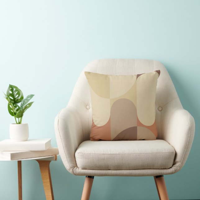 Almohada Bauhaus Terracotta Beige Abstracta (Silla)