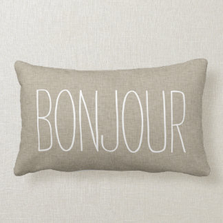 Almohada beige de lino del lanzamiento del color