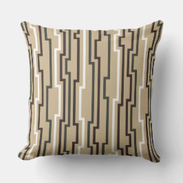 Almohada beige marrón con estampado en zig-zag