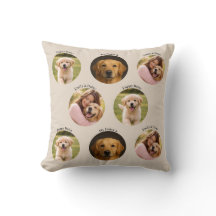 Almohada beige para fotos de la familia de mascota