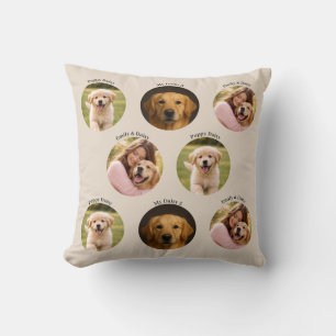 Almohada beige para fotos de la familia de mascota