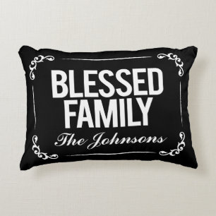 Almohada bendecida de la familia con escritura
