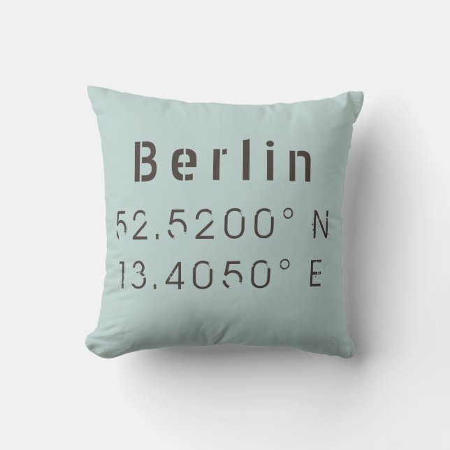 Almohada Berlín Longitud Latitud (Anverso)
