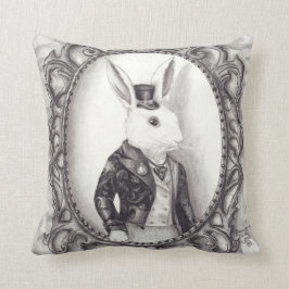 Almohada blanca Alicia del conejo en almohada del