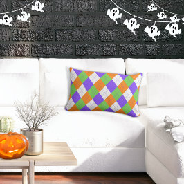Almohada Blanca Argyle de Halloween Espeluznante