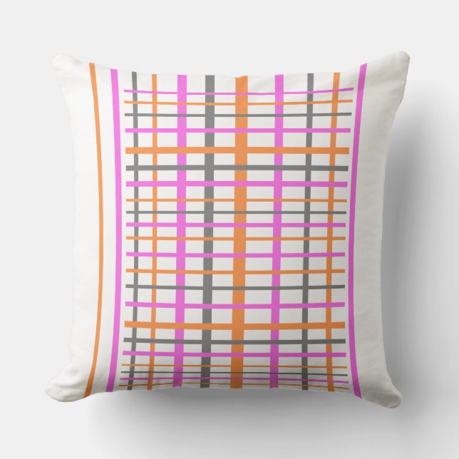 Almohada Blanca con Estampado de Cuadrícula Person (Anverso)