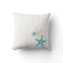Almohada blanca cuadrada de las estrellas de mar