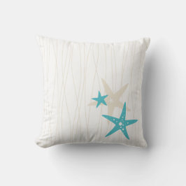 Almohada blanca cuadrada de las estrellas de mar