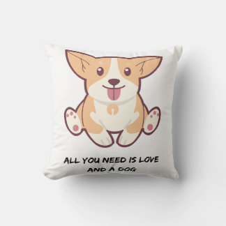 Almohada Blanca de 16×16 con cita de perro lindo
