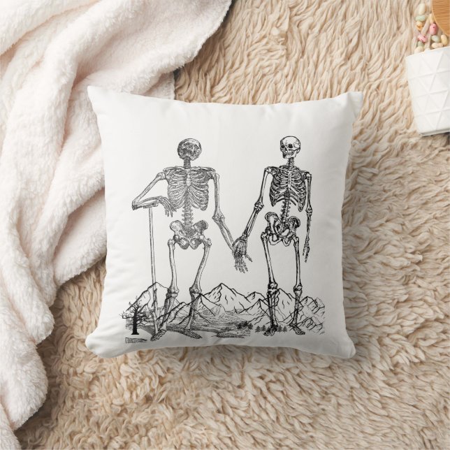 Almohada Blanca de Arte de Esqueleto (Manta)