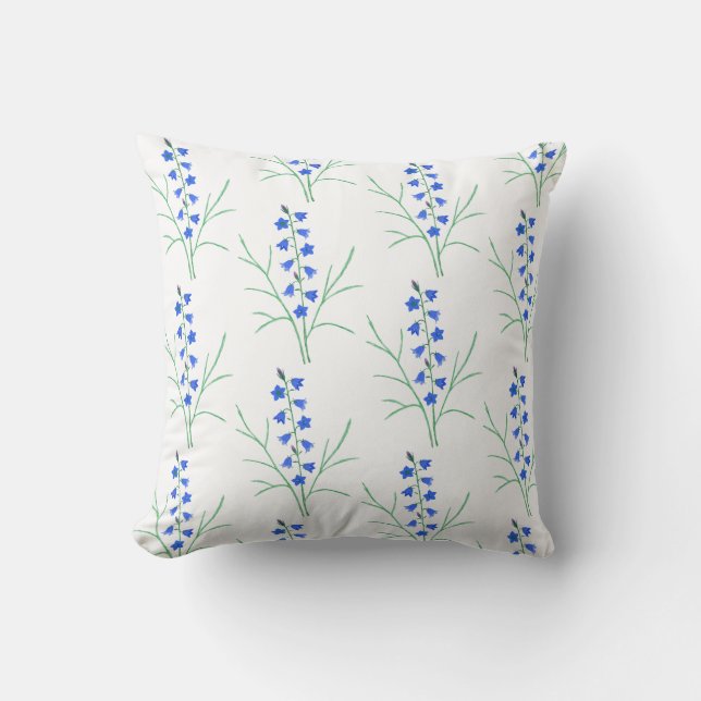 Almohada Blanca de Bluebells (Anverso)