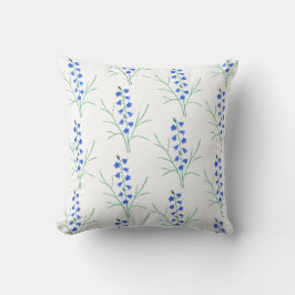 Almohada Blanca de Campanillas Azules