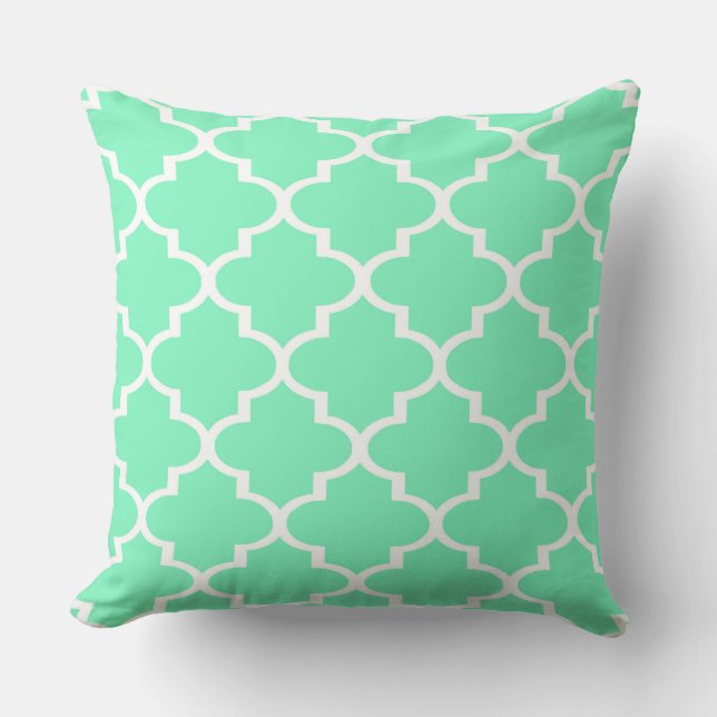 Almohada Blanca de Cuatro Hojas de Rejilla de Ment (Anverso)