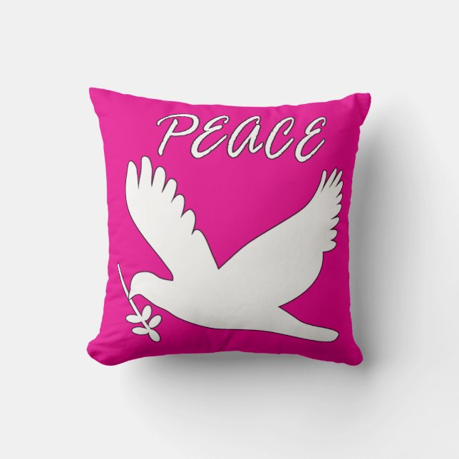 almohada blanca de la paloma de la paz (Anverso)