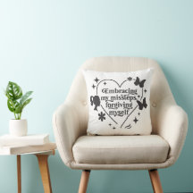 Almohada Blanca de Tirar con Arte de Autocompasión